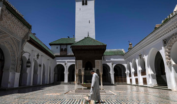 The Qarawiyyin mosque, which was built between 857 and 859 AD, in the ancient Moroccan city of Fez on June 8, 2022. (AFP)